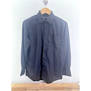 Original Label By CM Exposure Black Button Up Dress Shirt 128933 15 1/2 32/33 M